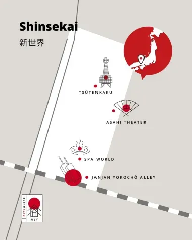 Shinsekai Osaka Map