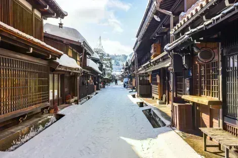 Alte Straßen in Takayama, japanische Alpen