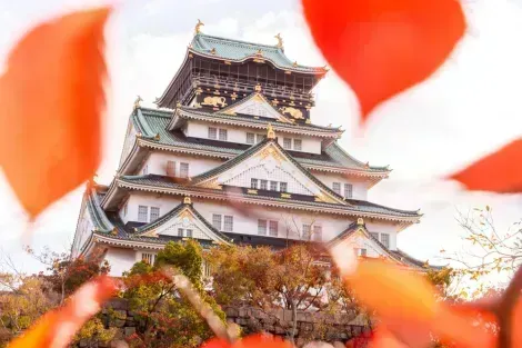 Le majestueux château d'Osaka en automne