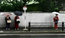 Jour de pluie lors de la saison du tsuyu au Japon