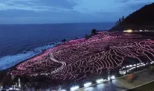 "Senmaida" rice terraces, illuminated at night