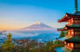 Monte Fuji dalla pagoda Kawaguchiko