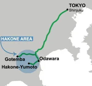 Hakone area railway network map