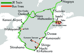 Ise Kumano railway network map