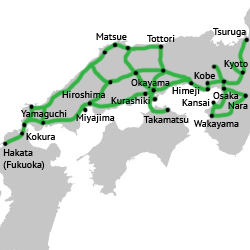 Sanyo sanin railway network map