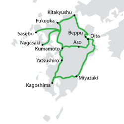 All Kyushu area railing network map