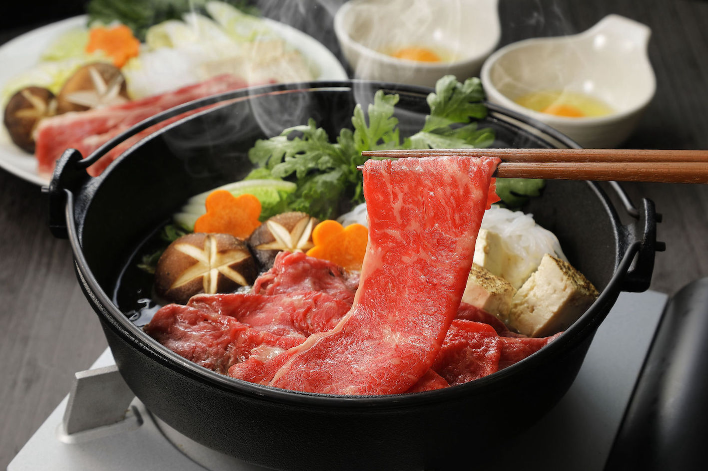 Shabu-shabu hot pot - traditional Japanese cuisine