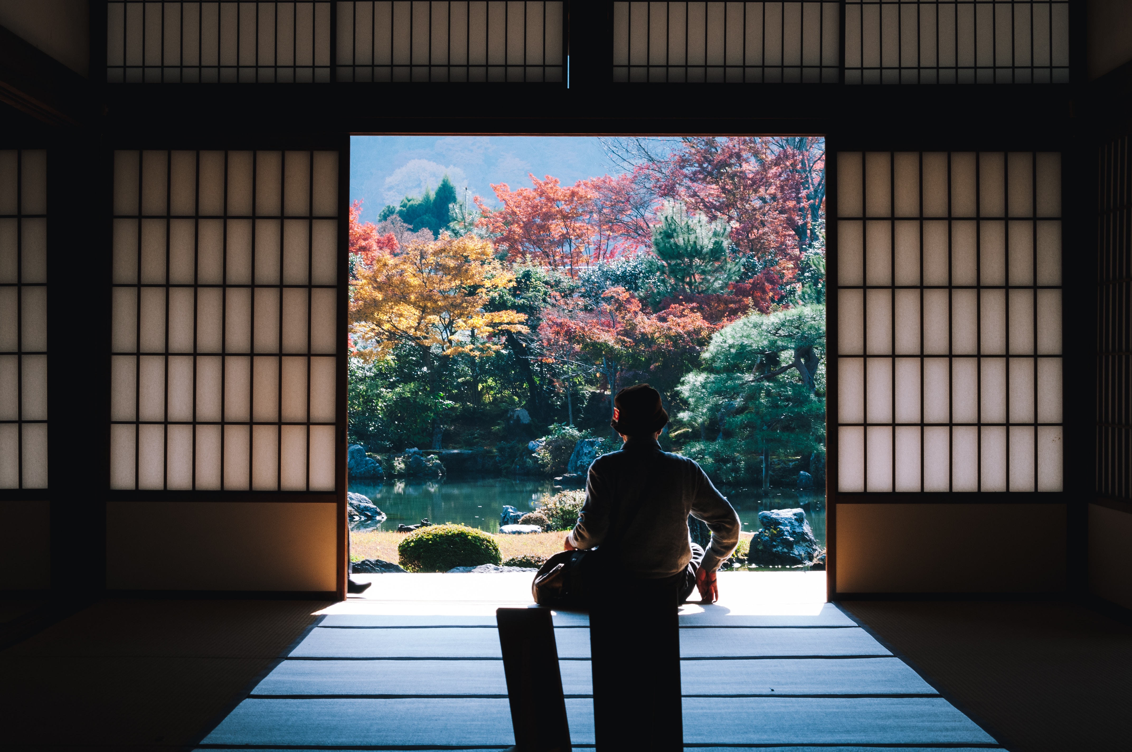 Vue depuis le temple Tenryu-ji à Kyoto