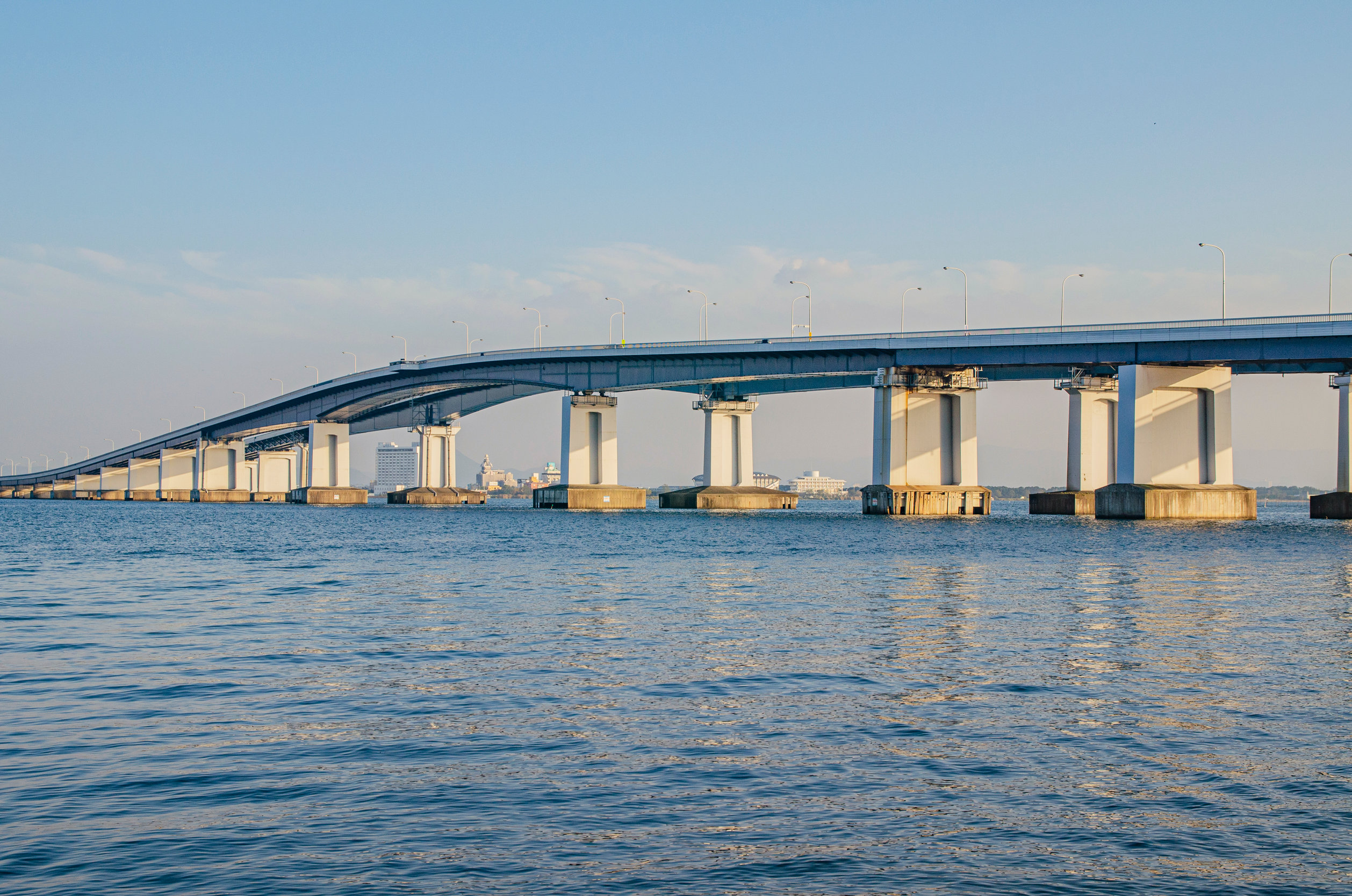 Biwa lake - Bridge with golden hour
