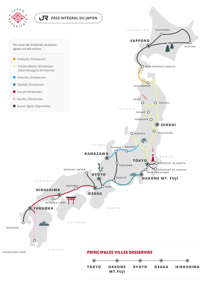 Carte du JR Pass pour l'ensemble du Japon