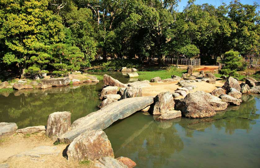 Traditional-style garden in Akashi Park.