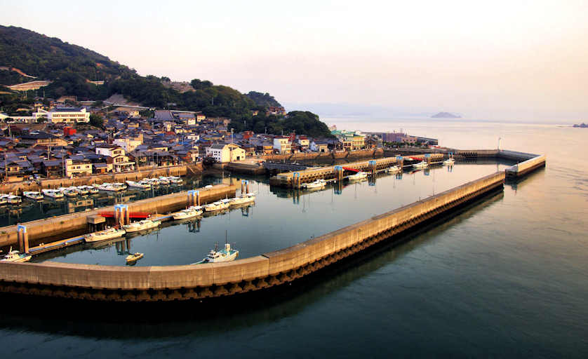 Toyohama fishing harbor on Toyoshima Island.