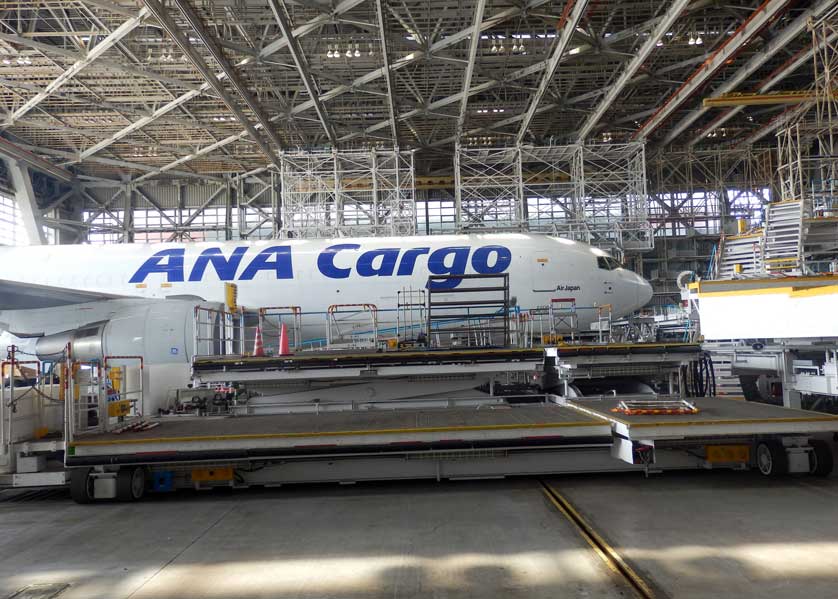 Cargo plane at the ANA Maintenance Hangar.