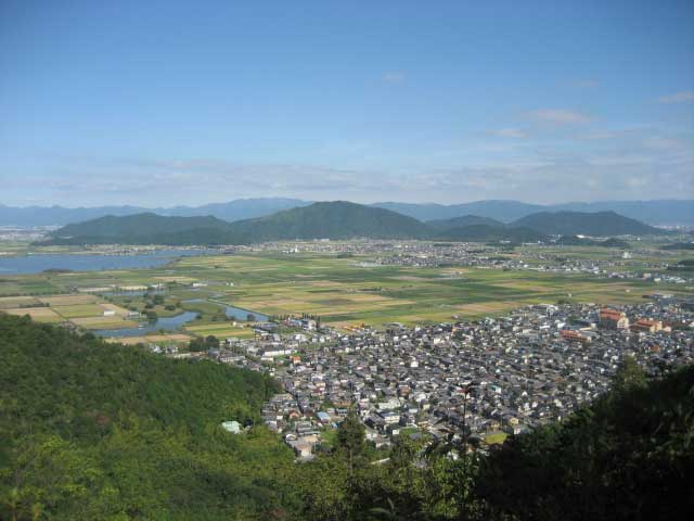 View from Azuchi Castle over the surrounding countryside.