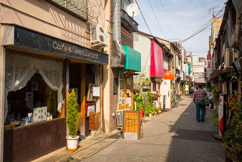 Cafe in an alley in Yanaka, Tokyo, Japan.