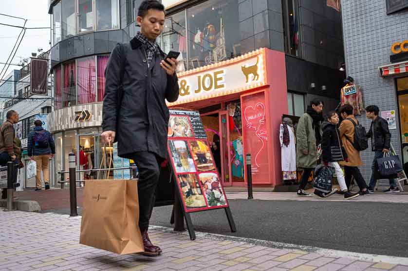 Shopping on Cat Street, Shibuya, Tokyo.