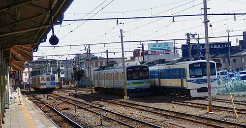 Kumagaya Station, here the Chichibu Railway intersects with the shinkansen.