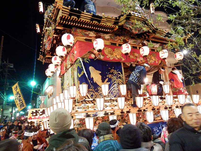 Festival float with lanterns, Chichibu Night Festival.