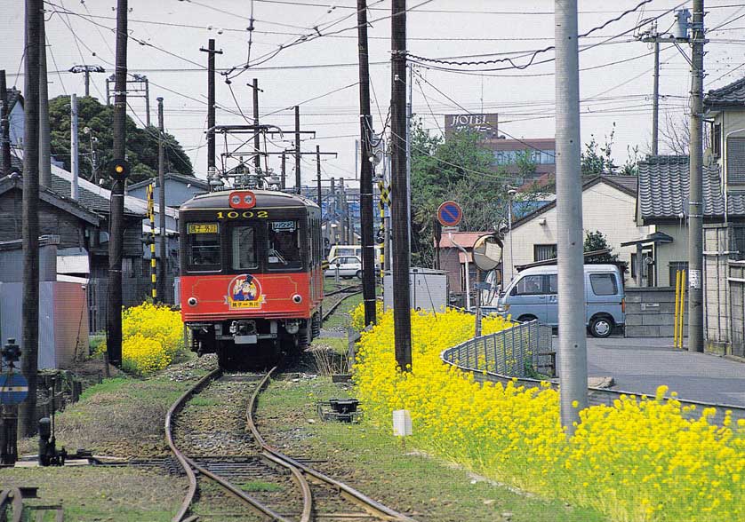Choshi Dentetsu Line train, Chiba Prefecture, Japan.