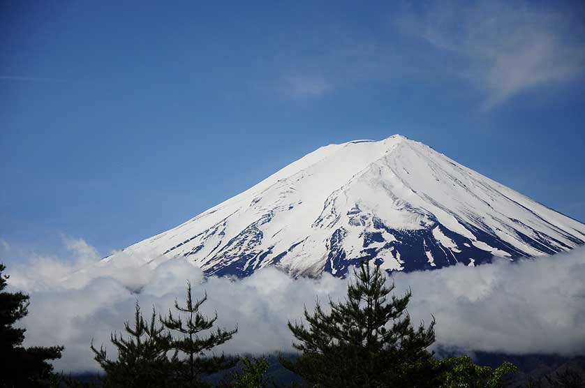 Climbing Mount Fuji.