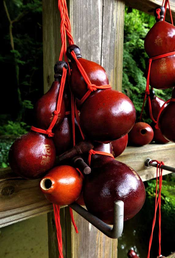 Each of these small gourds contain a small slip of paper.