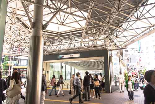 Entrance to Ebisu Station, Hibiya Subway Line.
