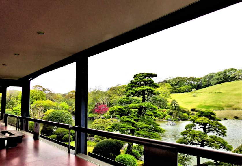 The view from the rest house at the Japanese Garden in Expo Park, Osaka