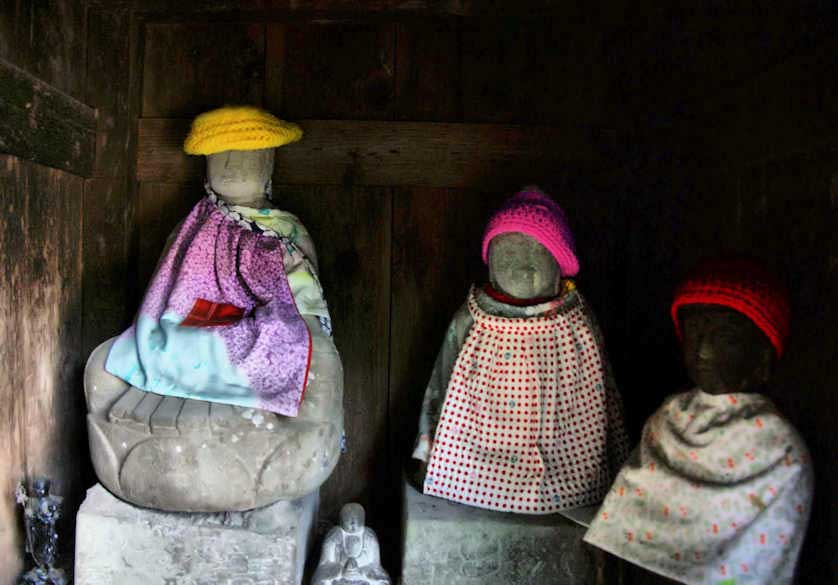 One of the small wayside shrines along the miniature 88 pilgrimage path at Fujiidera Temple.