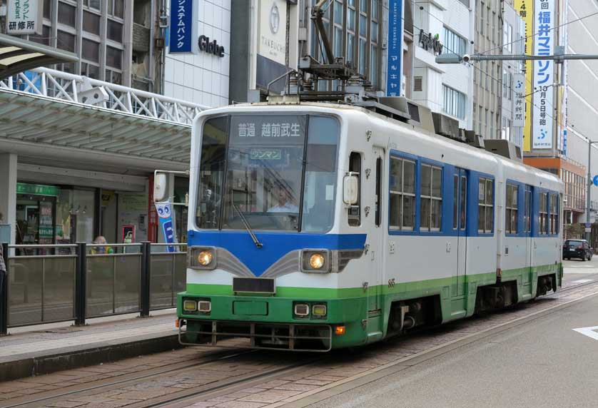 View of a streetcar, Fukui, Japan.