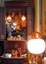 Butsudan family altar at a Japanese funeral.