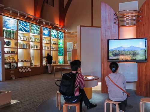 Inside the Urabandai Visitors' Center, Goshikinuma.