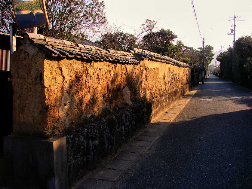 Hagi walls of samurai houses.