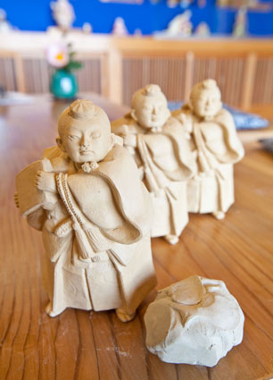 Hakata Dolls awaiting painting