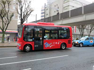 Kururu Bus, Hamamatsu Station, Shizuoka Prefecture.