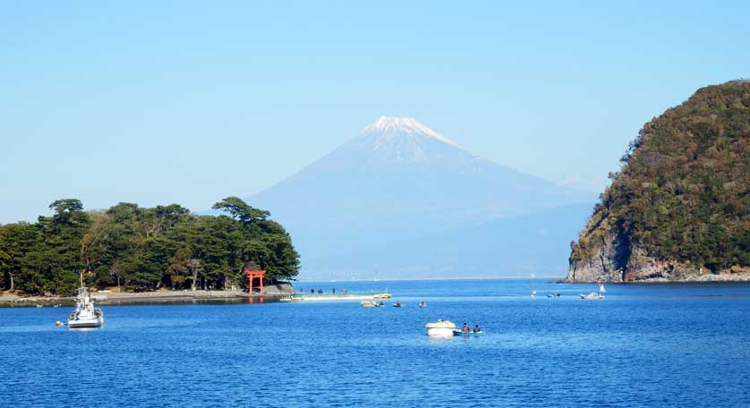 Heda with Mount Fuji in the background, Shizuoka Prefecture.