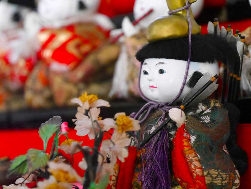 Hina matsuri display at Hokekyoji Temple.