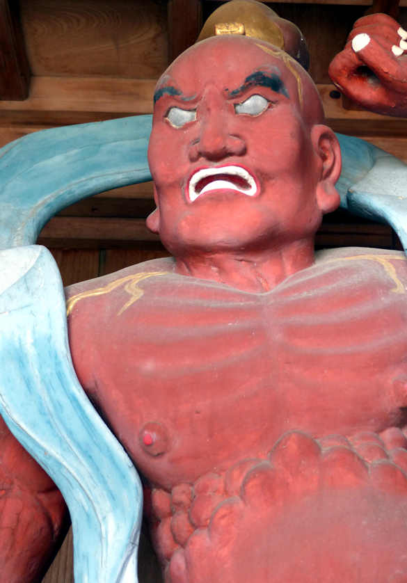 One of the pair of Nio gurdians in the gate at Horinji Temple, Shikoku.