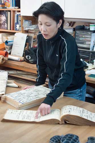 Making Fusuma, traditional sliding, paper doors in Osaka.