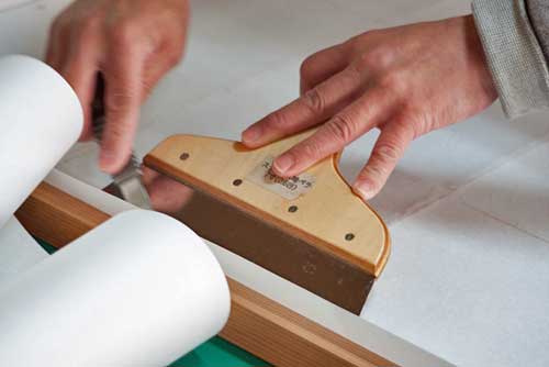 Making Fusuma, traditional sliding, paper doors in Osaka.