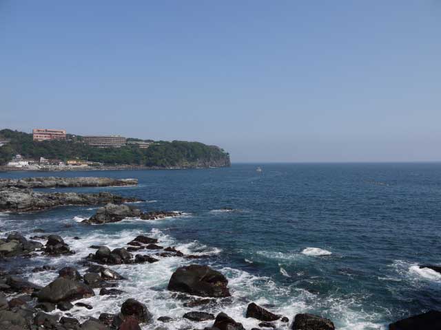 Rocky shoreline on the Izu Peninsula, Shizuoka Prefecture, Japan.