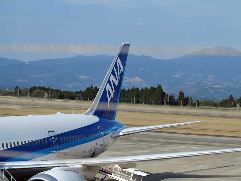 ANA flight at Kagoshima Airport.