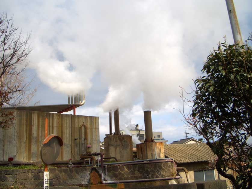 Steam chimneys, Kannawa, Beppu, Oita.