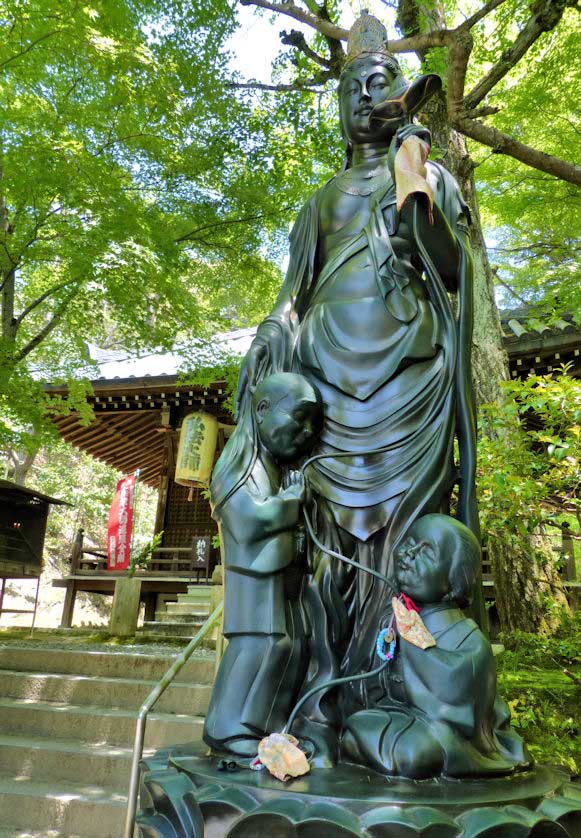 A Bokefuji Kannon, prayed to for protection against dementia and senility, at Imakumano Kannonji Temple in Kyoto, Japan.