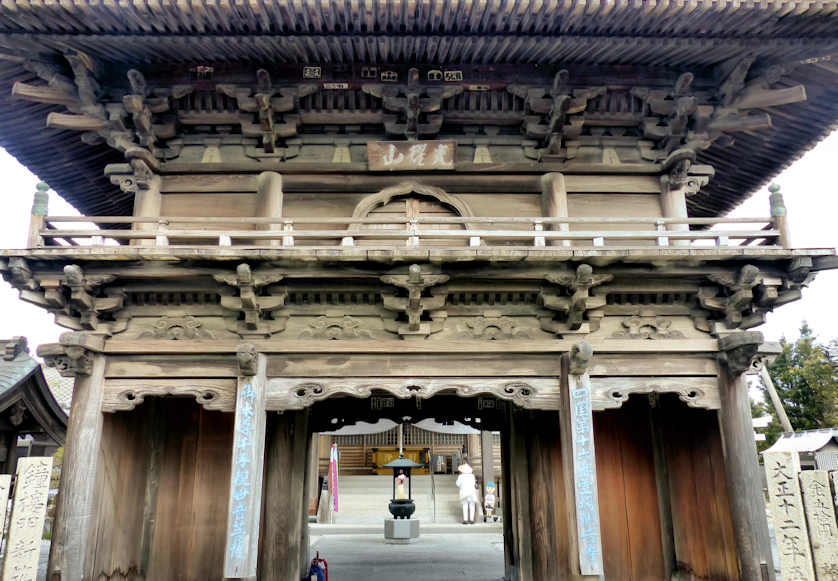 The impressive Bell Tower gate at Kannonji Temple in the suburbs of Tokushima City.