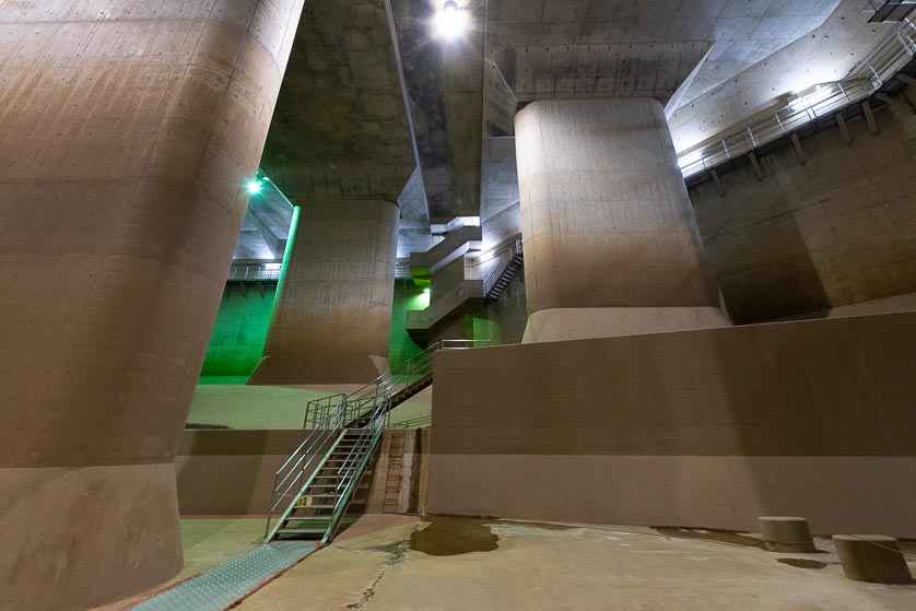 Stairs down into the Kasukabe Underground Flood Protection Cavern.