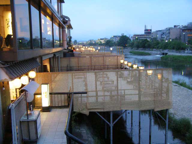 Kawadoko Outdoor Dining in Kyoto in Summer.