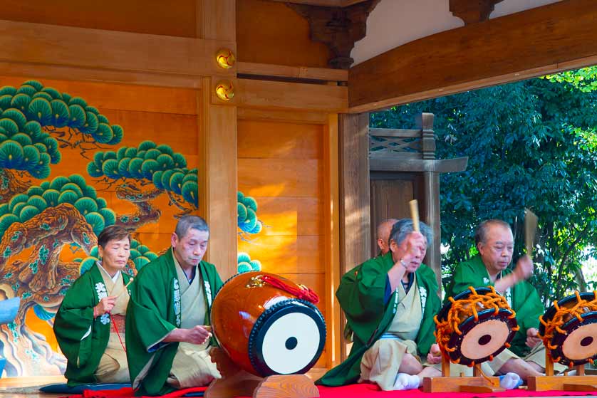 Traditional drumming at the Kitazawa Hachiman Shrine Festival