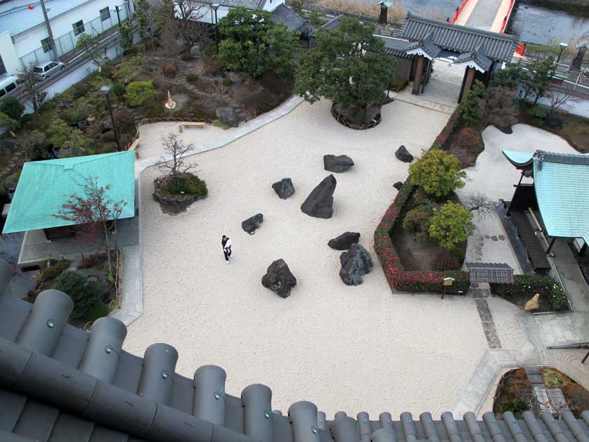 Kiyosu Castle stone garden from above, Aichi.