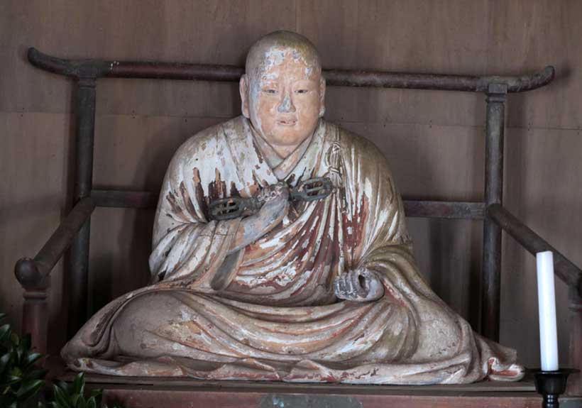 Kobo Daishi wooden statue, Shizuoka Prefecture, Japan.