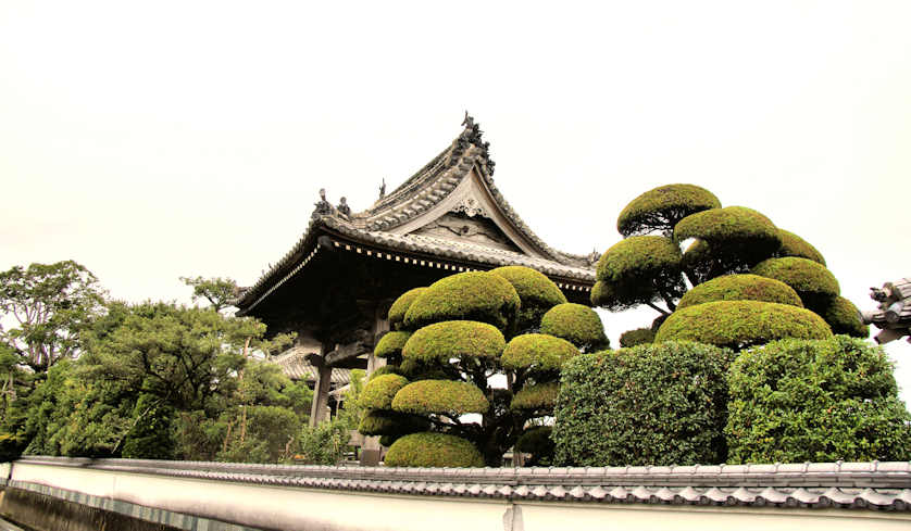 Bell tower and exterior wall at Kokubunji Temple, Shikoku.